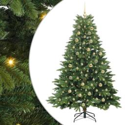 Berkfield Home Artificial Christmas Tree with 300 LEDs Green 180 cm PE & PVC - thumbnail 2