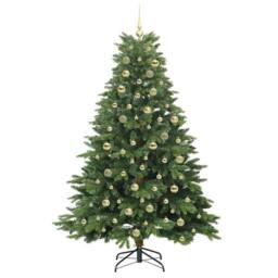 Berkfield Home Artificial Christmas Tree with 300 LEDs Green 180 cm PE & PVC - thumbnail 4