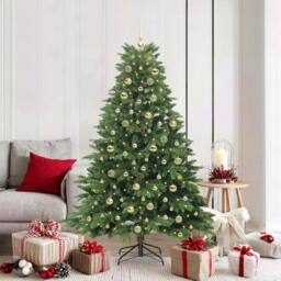 Berkfield Home Artificial Christmas Tree with 300 LEDs Green 180 cm PE & PVC - thumbnail 1
