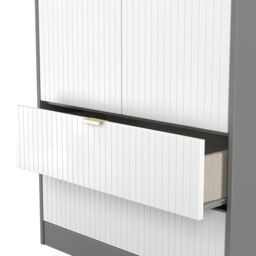 Ready Assembled 2 U Denver 2 Door Robe 2 Drawer Robe (Ready Assembled) in Mid Grey - Size: Large - thumbnail 7