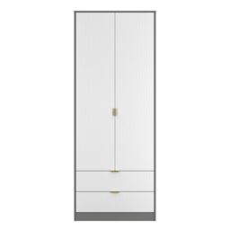 Ready Assembled 2 U Denver 2 Door Robe 2 Drawer Robe (Ready Assembled) in Mid Grey - Size: Large - thumbnail 2