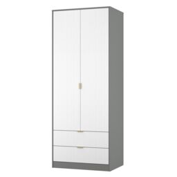 Ready Assembled 2 U Denver 2 Door Robe 2 Drawer Robe (Ready Assembled) in Mid Grey - Size: Large - thumbnail 4