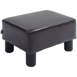 Wyld Haus Fatopa Brown Faux Leather Cube Footstool with 4 Plastic Feet - thumbnail 2