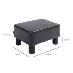 Wyld Haus Fatopa Brown Faux Leather Cube Footstool with 4 Plastic Feet - thumbnail 3