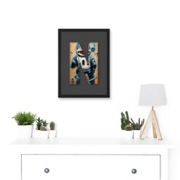 Artery8 Letter N Space Man Decorative Graffiti Mural Alphabet Initial Stencil Artwork Framed Wall Art Print A4 in Black - thumbnail 2