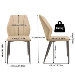 EONLION Khaki Dining Chairs Set of 2 Mid-Century - Size: 100 cm - thumbnail 2