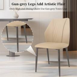 EONLION Khaki Dining Chairs Set of 2 Mid-Century - Size: 100 cm - thumbnail 4