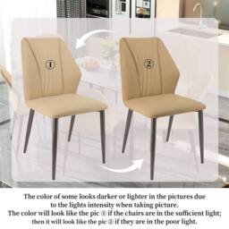 EONLION Khaki Dining Chairs Set of 2 Mid-Century - Size: 100 cm - thumbnail 3