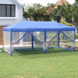 Berkfield Home Folding Party Tent with Sidewalls Blue 3x6 m