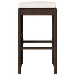 Berkfield Home Garden Bar Stools with Cushions 2 pcs Brown Poly Rattan - thumbnail 4