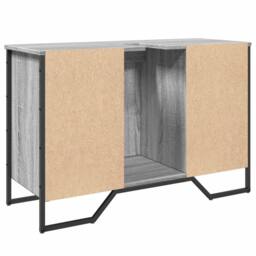 Berkfield Home Bathroom Sink Cabinet Grey Sonoma 91x35x60 cm Engineered Wood - Size: 91 x 35 x 60 cm - thumbnail 6