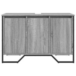 Berkfield Home Bathroom Sink Cabinet Grey Sonoma 91x35x60 cm Engineered Wood - Size: 91 x 35 x 60 cm - thumbnail 4