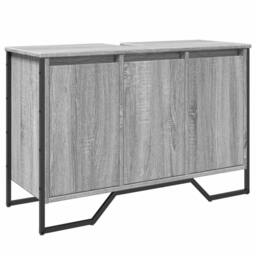 Berkfield Home Bathroom Sink Cabinet Grey Sonoma 91x35x60 cm Engineered Wood - Size: 91 x 35 x 60 cm - thumbnail 1