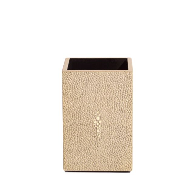 Posh Trading Company Chelsea Toothbrush Holder - Faux Shagreen Natural in Beige - image 1