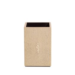 Posh Trading Company Chelsea Toothbrush Holder - Faux Shagreen Natural in Beige - thumbnail 1