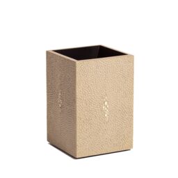Posh Trading Company Chelsea Toothbrush Holder - Faux Shagreen Natural in Beige - thumbnail 2