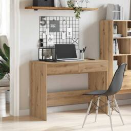 Berkfield Home Desk Artisan Oak 101x50x76.5 cm Engineered Wood in Brown - thumbnail 3