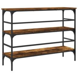 Berkfield Home Decorative Console Table Smoked Oak 100x32x75 cm Engineered Wood in Brown - Size: 100 x 32 x 75 cm - thumbnail 7