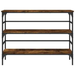 Berkfield Home Decorative Console Table Smoked Oak 100x32x75 cm Engineered Wood in Brown - Size: 100 x 32 x 75 cm - thumbnail 5