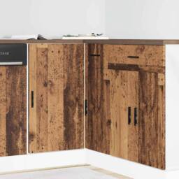 Berkfield Home Sink Base Cabinet Old Wood Engineered Wood in Brown - thumbnail 2