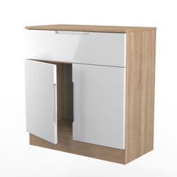 Ready Assembled 2 U Lucca 1 Drawer 2 Door Sideboard (Ready Assembled) in Light Oak - Size: Medium - thumbnail 6