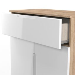 Ready Assembled 2 U Lucca 1 Drawer 2 Door Sideboard (Ready Assembled) in Light Oak - Size: Medium - thumbnail 7