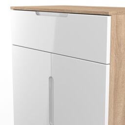 Ready Assembled 2 U Lucca 1 Drawer 2 Door Sideboard (Ready Assembled) in Light Oak - Size: Medium - thumbnail 5