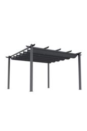Living and Home 13x13ft or 20x10ft Garden Aluminum Patio Pergola with Retractable Canopy in Grey - Size: Small - thumbnail 5