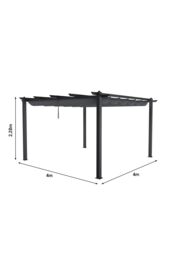 Living and Home 13x13ft or 20x10ft Garden Aluminum Patio Pergola with Retractable Canopy in Grey - Size: Small - thumbnail 6
