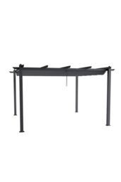 Living and Home 13x13ft or 20x10ft Garden Aluminum Patio Pergola with Retractable Canopy in Grey - Size: Small - thumbnail 4