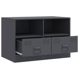 Berkfield Home TV Cabinets 2 pcs Anthracite 67x39x44 cm Steel in Dark Grey - Size: 67 x 39 x 44 cm - thumbnail 6