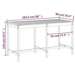 Berkfield Home Garden Table Honey Brown 203.5x90x110 cm Solid Wood Pine - thumbnail 7
