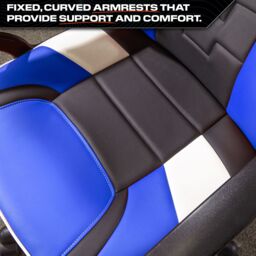 X Rocker Saturn Ergonomic Mid Back PC Gaming Chair with Swivel Base in Blue - thumbnail 5
