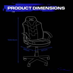 X Rocker Saturn Ergonomic Mid Back PC Gaming Chair with Swivel Base in Blue - thumbnail 8