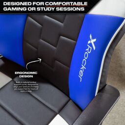 X Rocker Saturn Ergonomic Mid Back PC Gaming Chair with Swivel Base in Blue - thumbnail 4