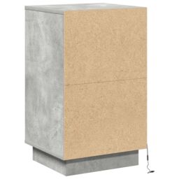 Berkfield Home Bedside Cabinet with LED Concrete Grey 39x34.5x65 cm Engineered Wood - thumbnail 8
