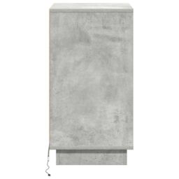 Berkfield Home Bedside Cabinet with LED Concrete Grey 39x34.5x65 cm Engineered Wood - thumbnail 7
