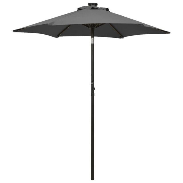 Berkfield Home Parasol with LED Lights Anthracite 200x211 cm Aluminium in Black - image 1