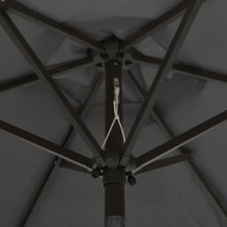 Berkfield Home Parasol with LED Lights Anthracite 200x211 cm Aluminium in Black - thumbnail 5