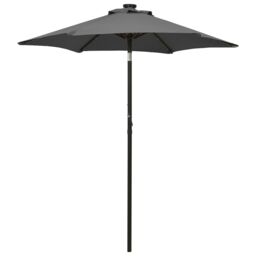 Berkfield Home Parasol with LED Lights Anthracite 200x211 cm Aluminium in Black - thumbnail 1