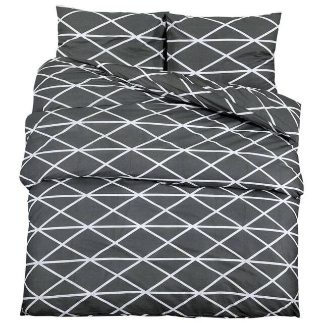 Berkfield Home Duvet Cover Set Grey 240x220 cm Cotton - image 1