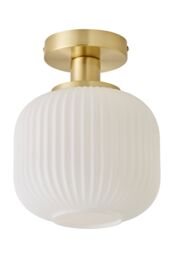 ValueLights Calpe Clear Glass Shade Flush Gold Stem Ceiling Light with LED Bulb - thumbnail 6
