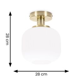 ValueLights Calpe Clear Glass Shade Flush Gold Stem Ceiling Light with LED Bulb - thumbnail 7