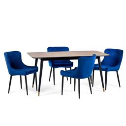 Cheshire Premium Findlay 90cm Rectangular Dining Table - Walnut & Black - thumbnail 6