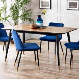 Cheshire Premium Findlay 90cm Rectangular Dining Table - Walnut & Black - thumbnail 2