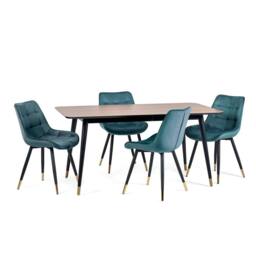 Cheshire Premium Findlay 90cm Rectangular Dining Table - Walnut & Black - thumbnail 4