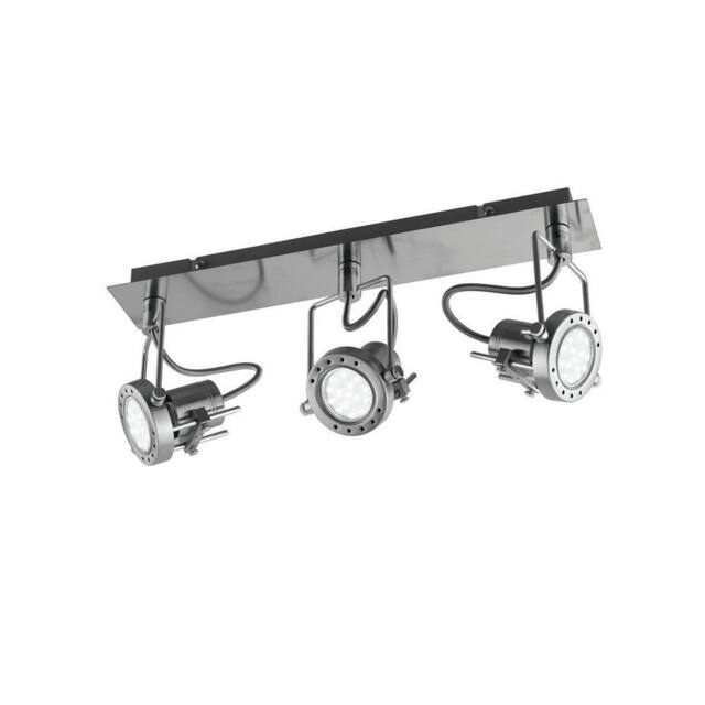 Netlighting SPOT LED 3 Light Spotlight Bars Nickel 400lm 2700K 45x16cm in Grey - Size: 45x16 cm