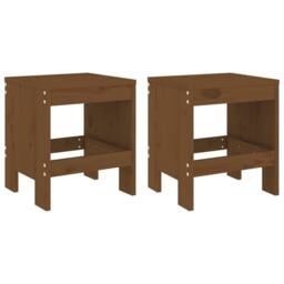 Berkfield Home Garden Stools 2 pcs Honey Brown 40x36x45 cm Solid Wood Pine - Size: 40 x 36 x 45 cm - thumbnail 3
