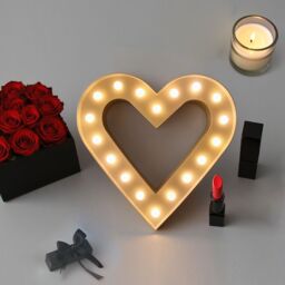 Bright Zeal 12‘' Heart Indoor Decorative Light Festival Decorations in White - thumbnail 7