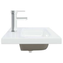 Berkfield Home Elegant Built-in Basin with Faucet 101x39x18 cm Ceramic White - Size: 101 x 39 x 18 cm - thumbnail 4